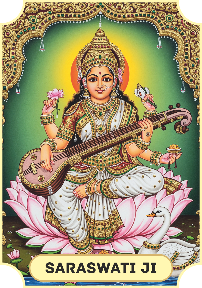 Divya Deep - Saraswati Ji (Tanjore Series)